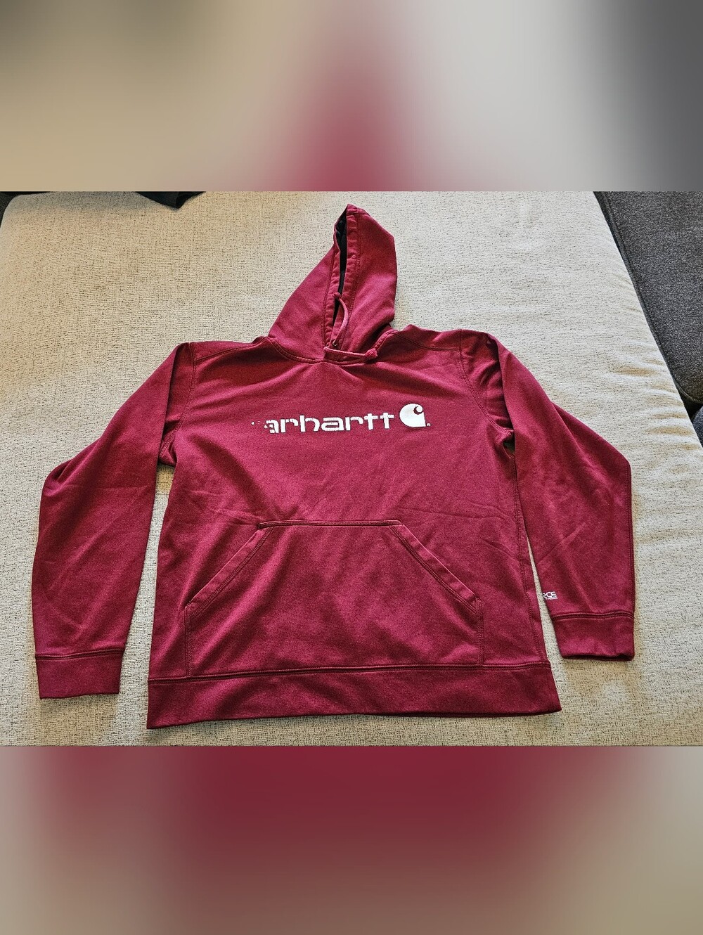 Carhartt Maroon Logo Pullover Hoodie